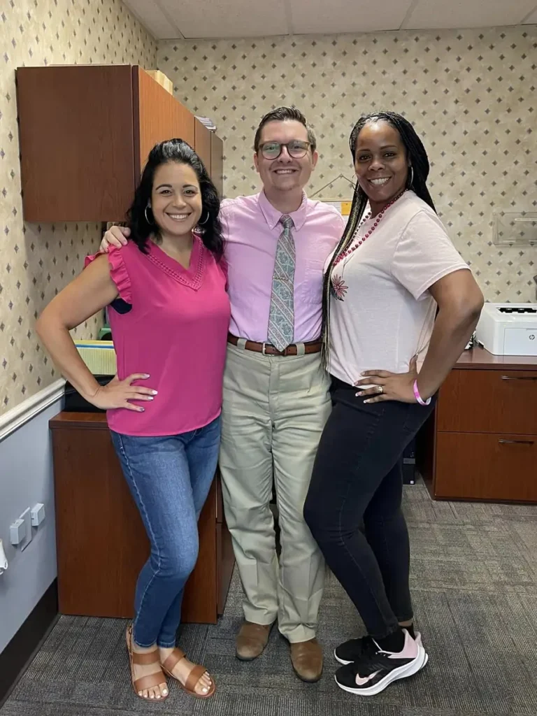 Jamie, our office manager, with Eddie and LaShawn
