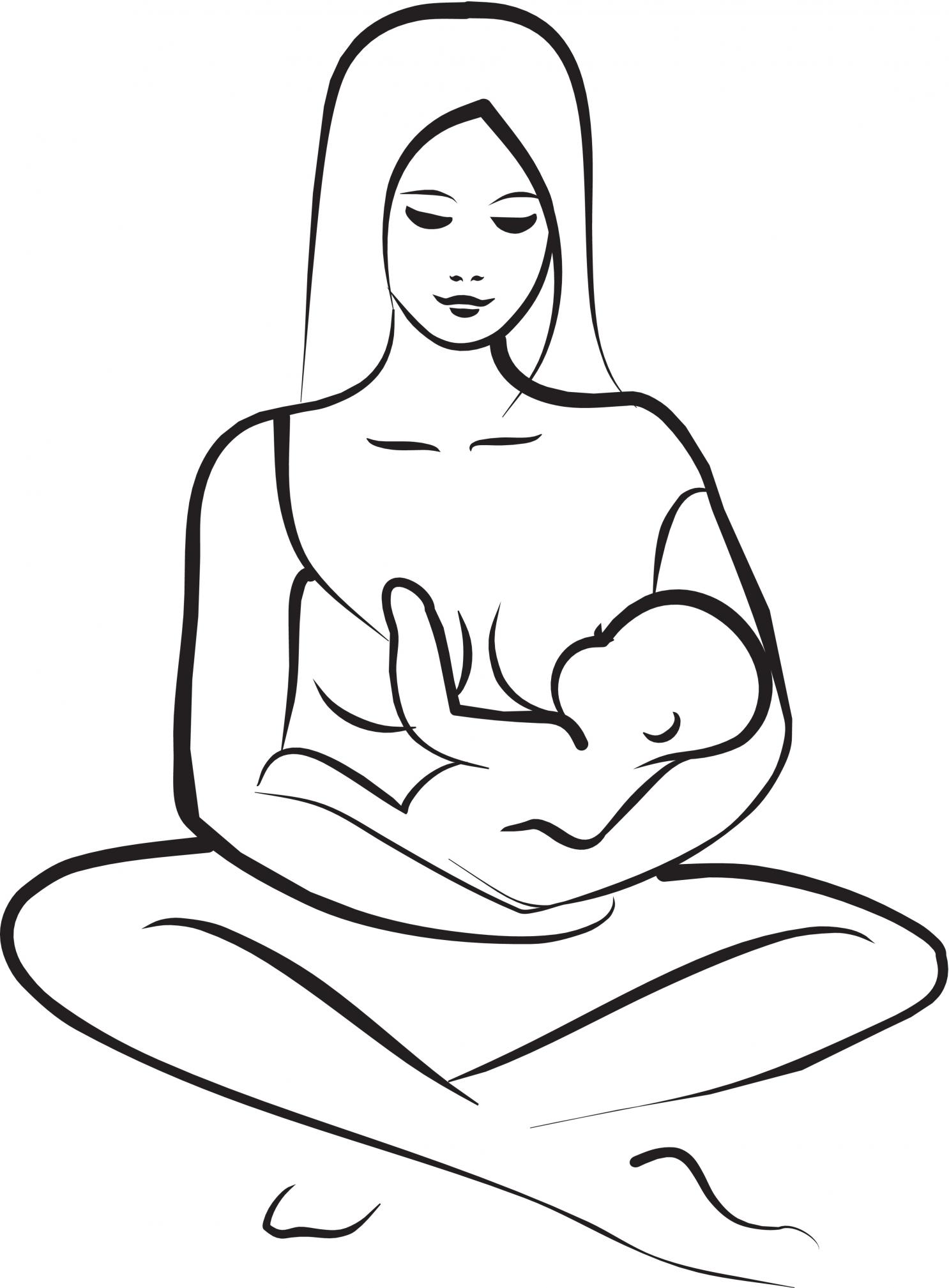 breastfeeding-line-art